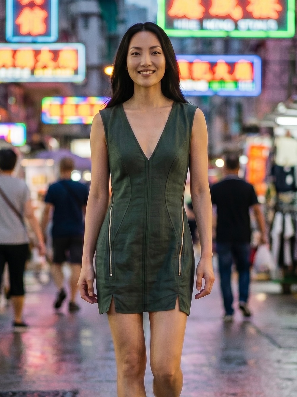 Free People Green Asymmetrical Sleeveless Mini Dress